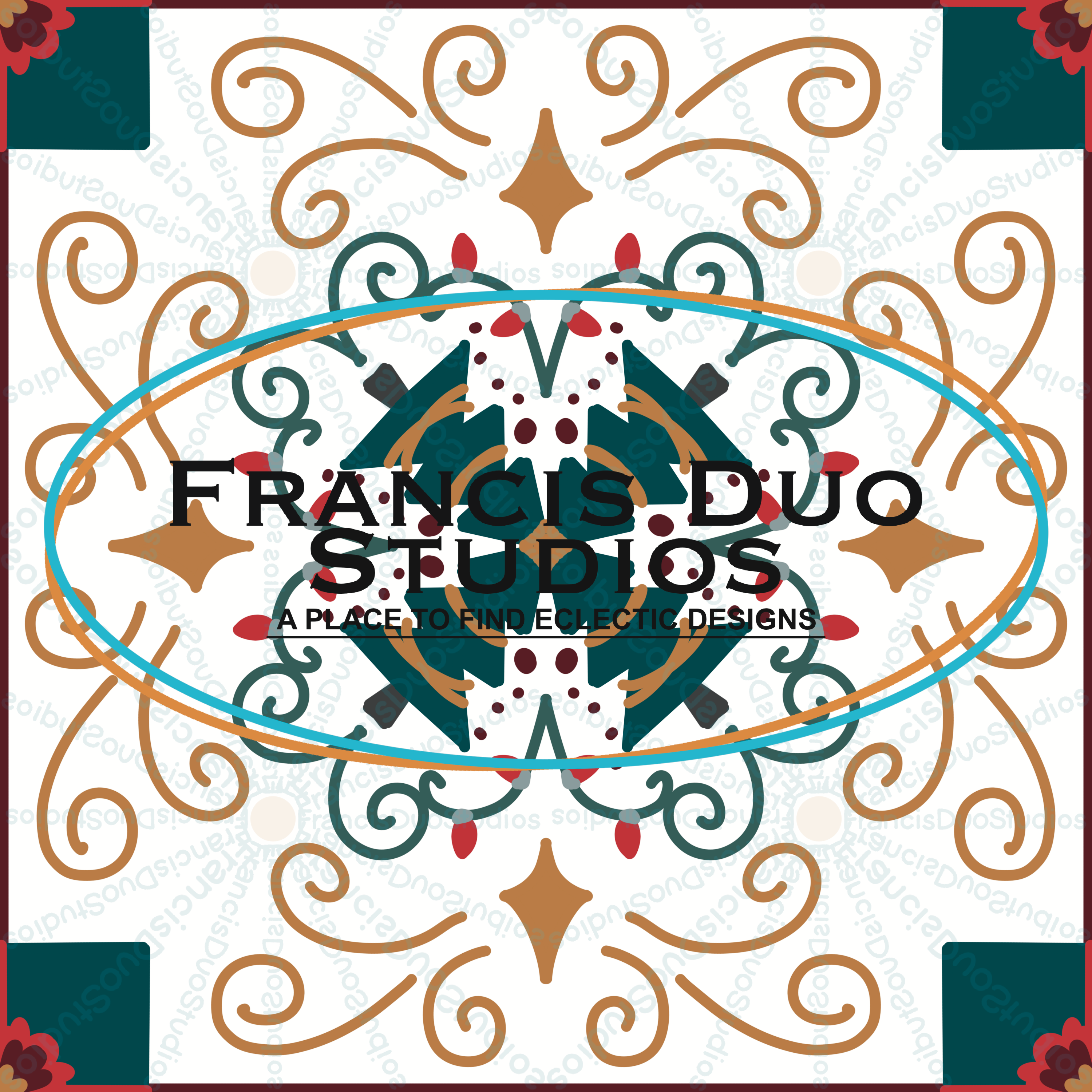 Holiday Tree Gift Present Corners Christmas Lights North Star Red Yellow Green White|PNG|Instant Download|Repeat Pattern|Seamless Design|Digital Clipart|Hand Drawn