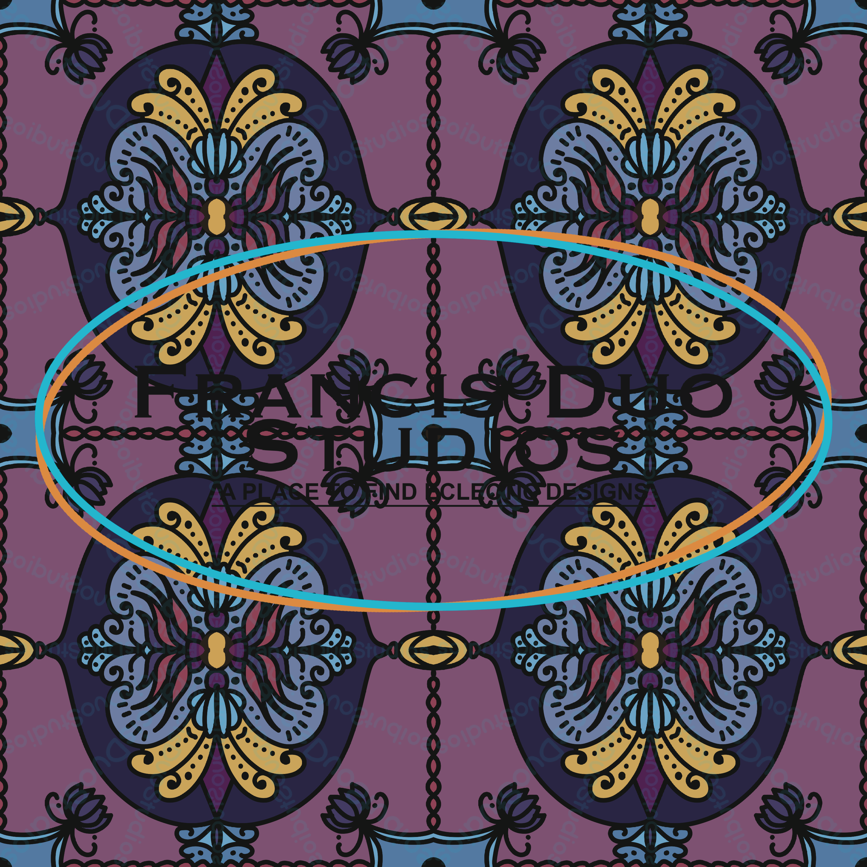 Dark Colorful Fluff Flowers|PNG|Instant Download|Repeat Pattern|Seamless Design|Digital Clipart|Hand Drawn