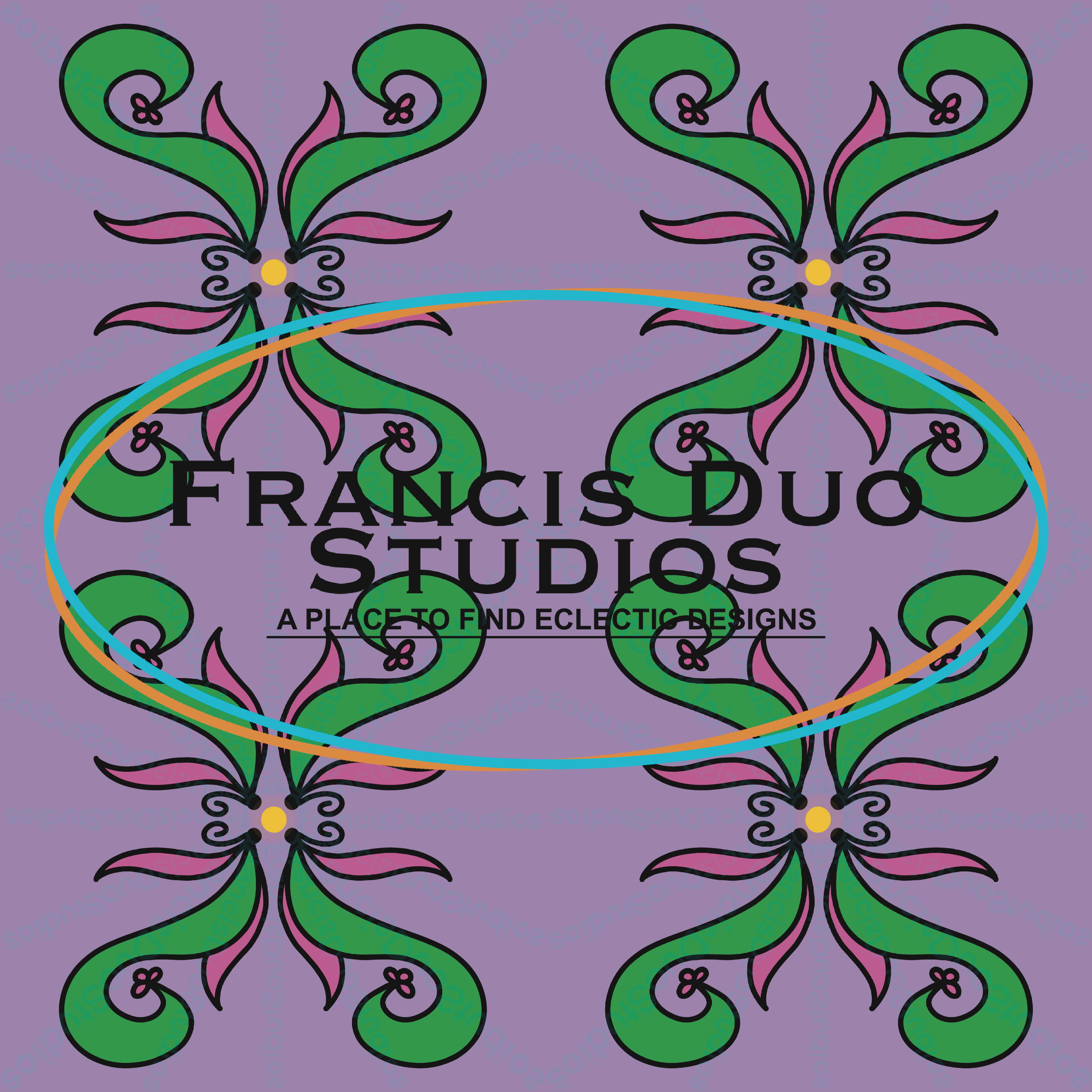 Green Pink Purple Fairy Flowers|PNG|Instant Download|Repeat Pattern|Seamless Design|Digital Clipart|Hand Drawn