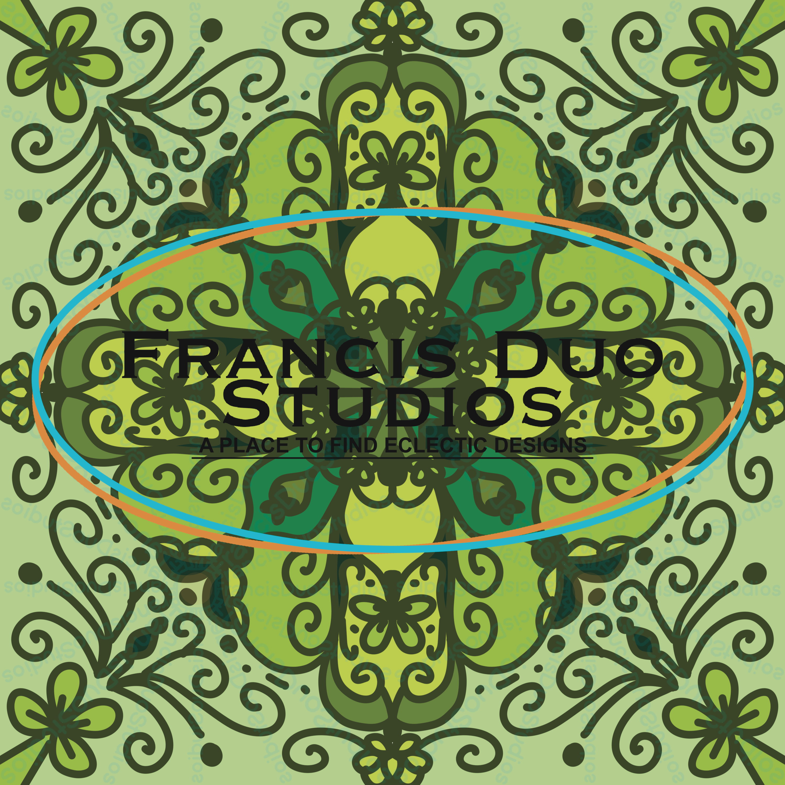 Green St. Patty Clovers Mandala Flower|PNG|Instant Download|Repeat Pattern|Seamless Design|Digital Clipart|Hand Drawn