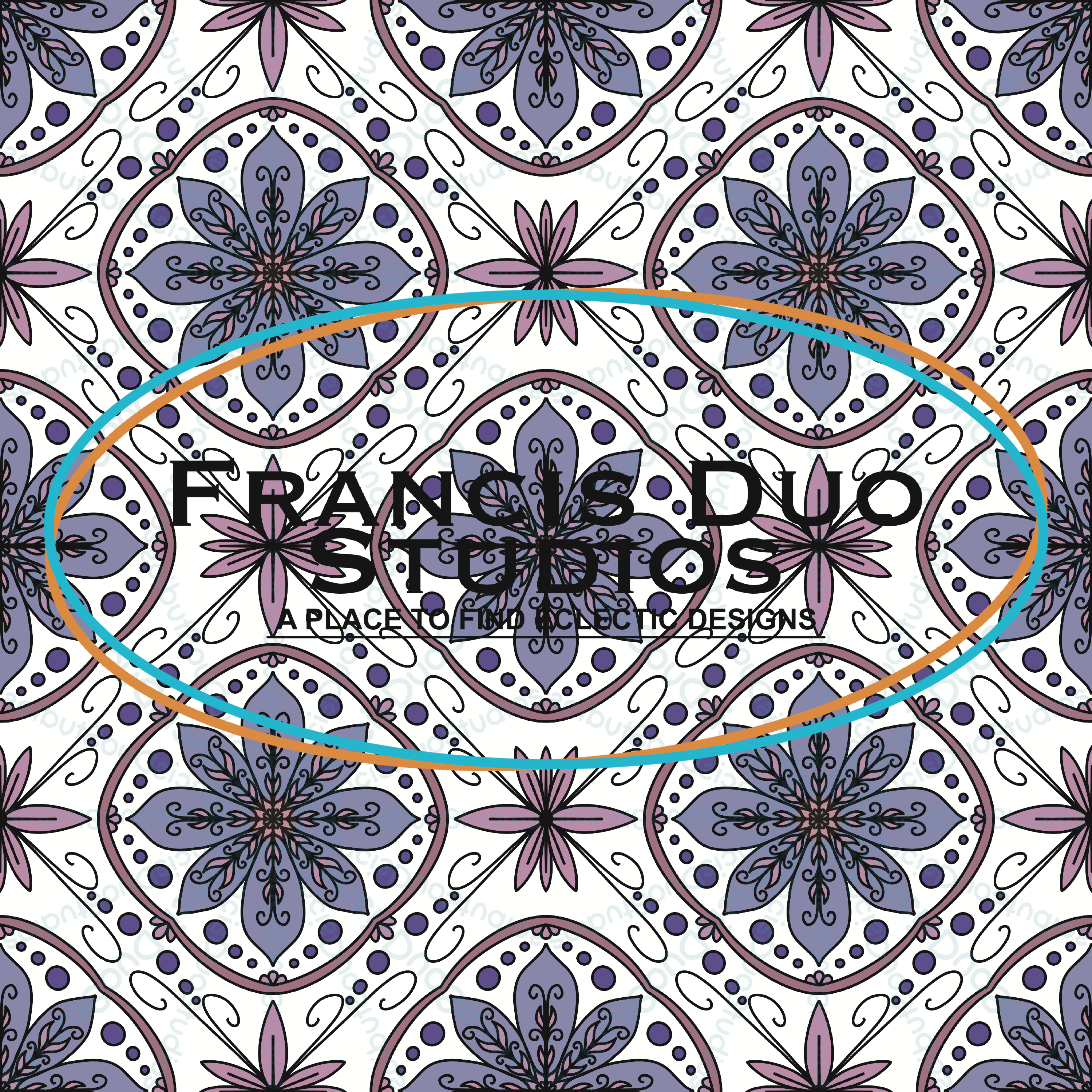 Purple & Pink Floral over White Background|PNG|Instant Download|Repeat Pattern|Seamless Design|Digital Clipart|Hand Drawn