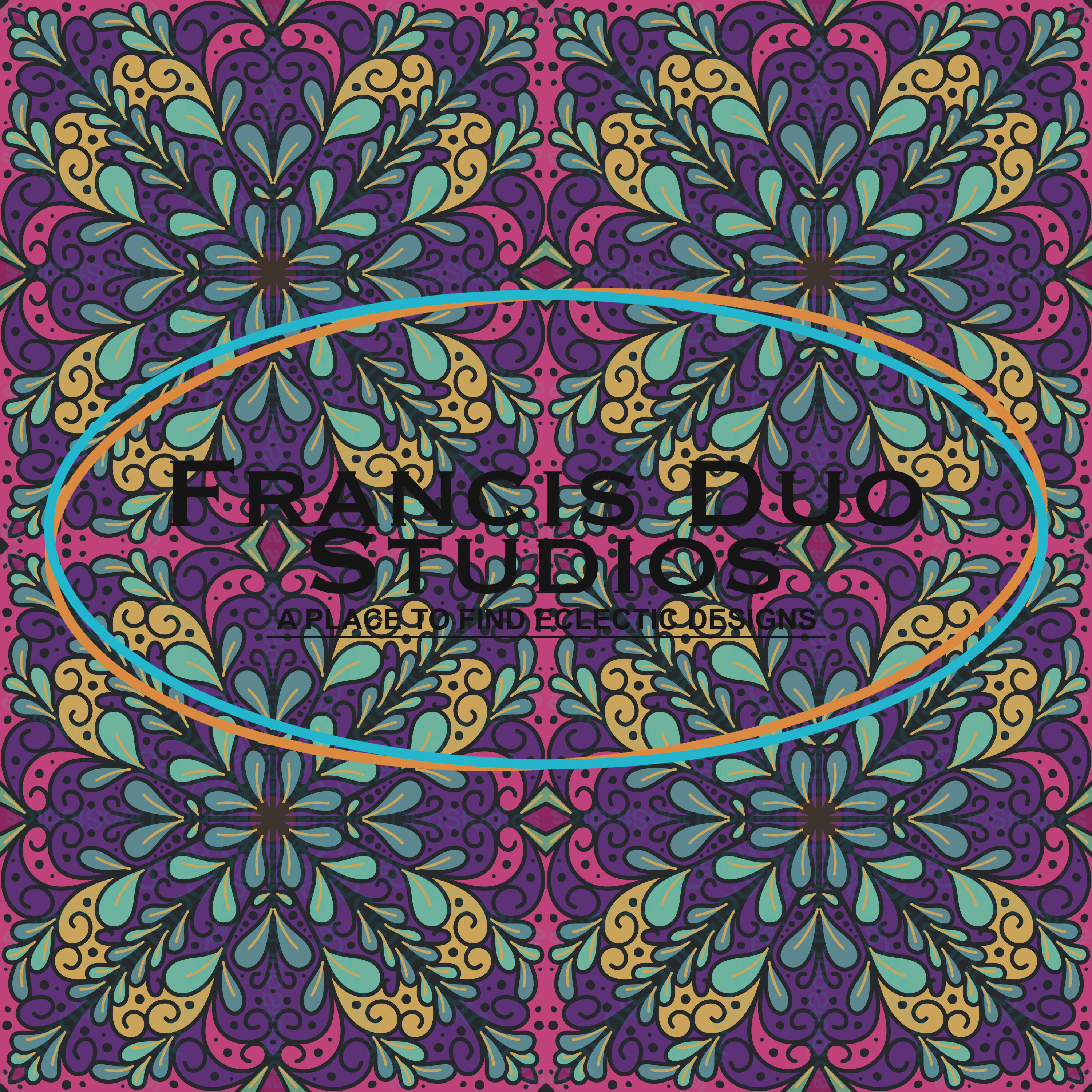 Pink Purple Yellow Blue Flower Mandala|PNG|Instant Download|Repeat Pattern|Seamless Design|Digital Clipart|Hand Drawn