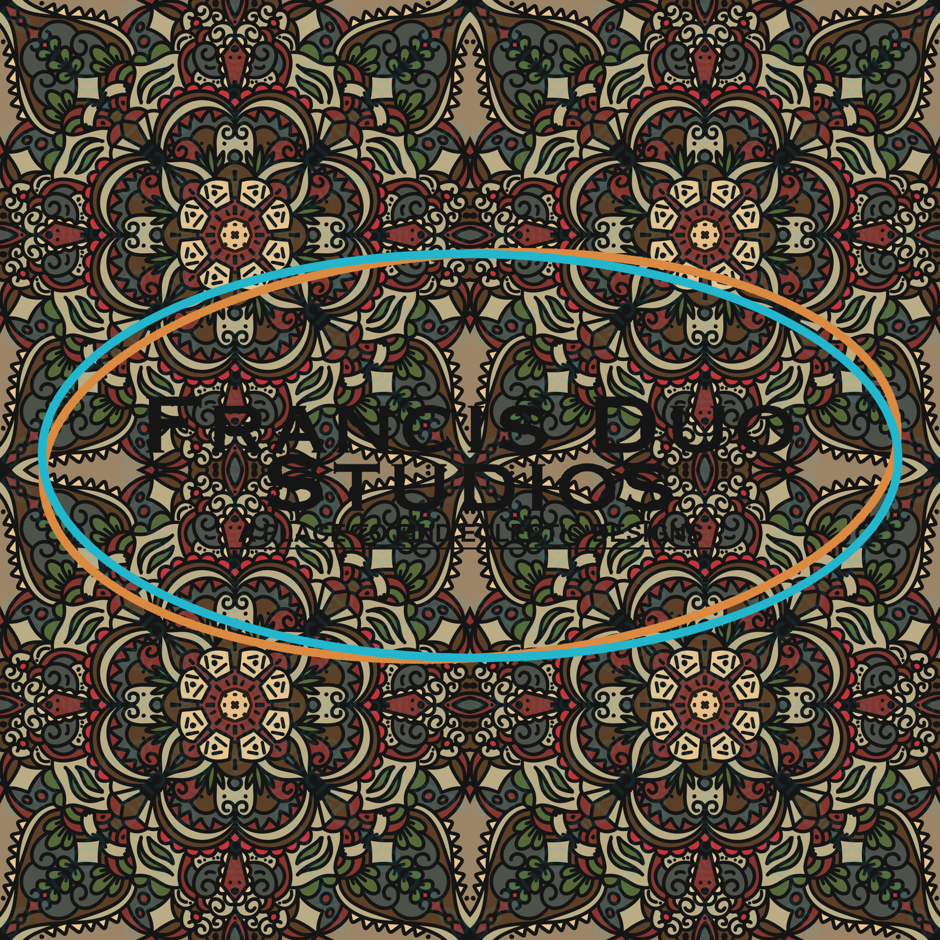 Dark Christmas Colored Mandala Floral|PNG|Instant Download|Repeat Pattern|Seamless Design|Digital Clipart|Hand Drawn