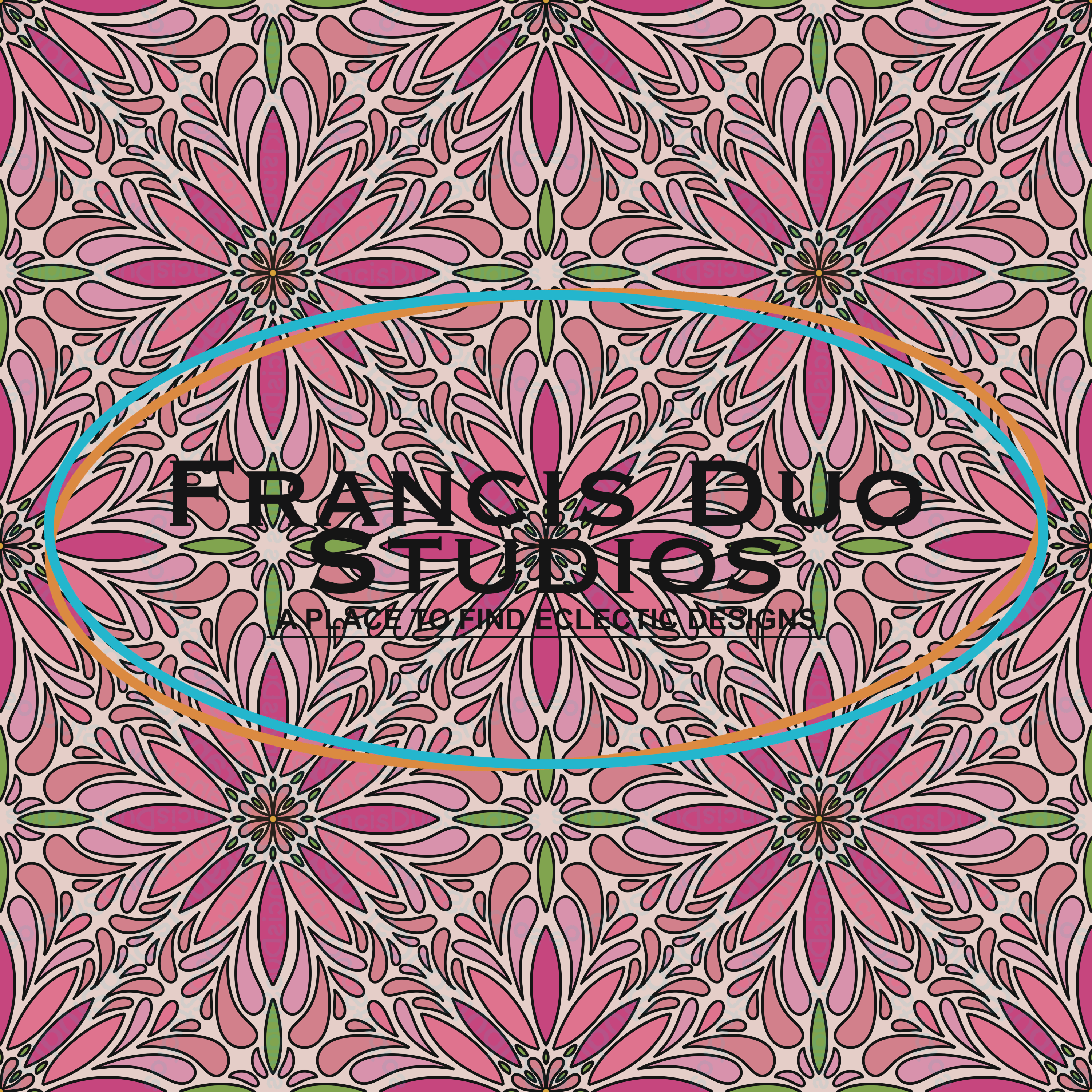 Watermelon Pink Green Flowers|PNG|Instant Download|Repeat Pattern|Seamless Design|Digital Clipart|Hand Drawn