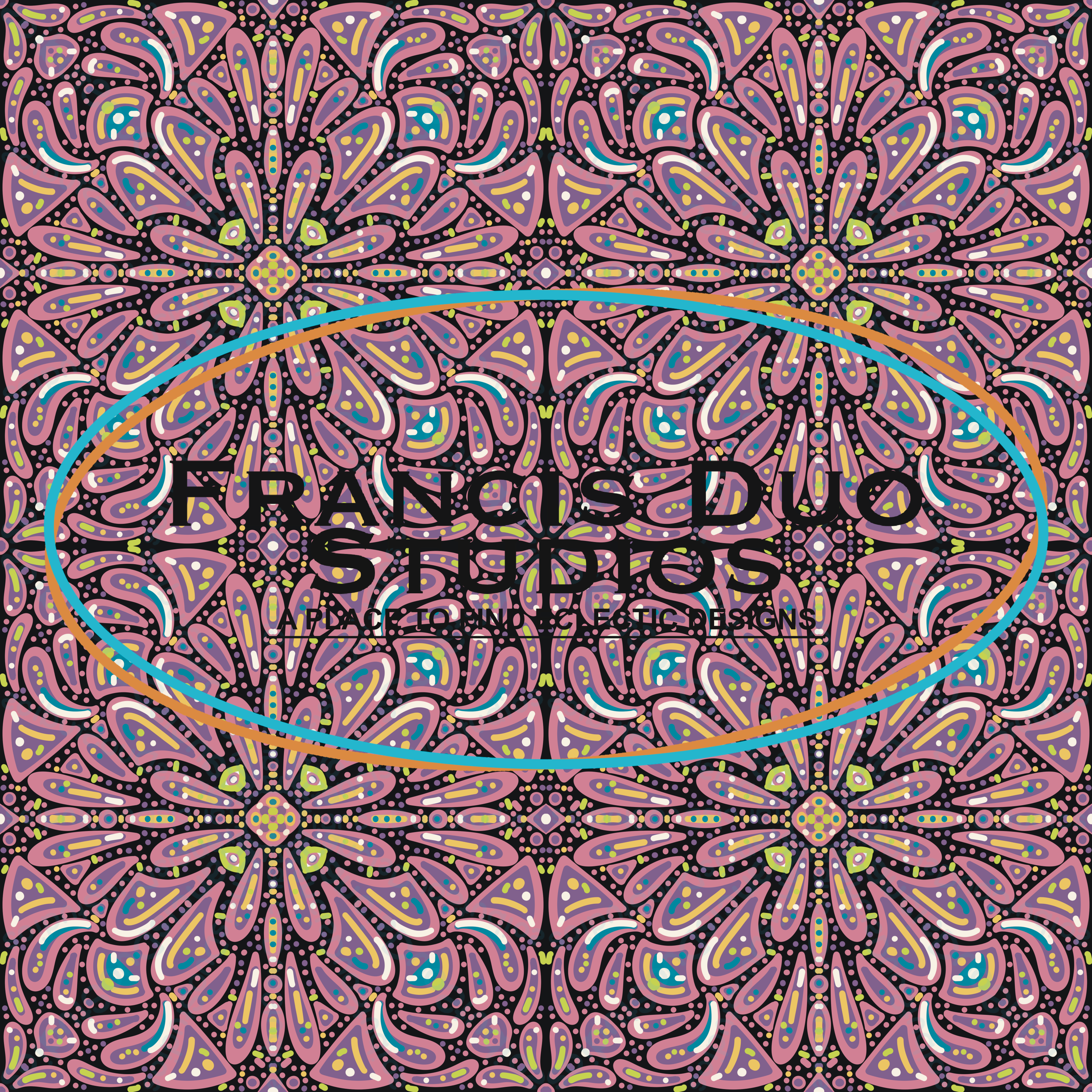 Colorful Pink Flower Mandala|PNG|Instant Download|Repeat Pattern|Seamless Design|Digital Clipart|Hand Drawn