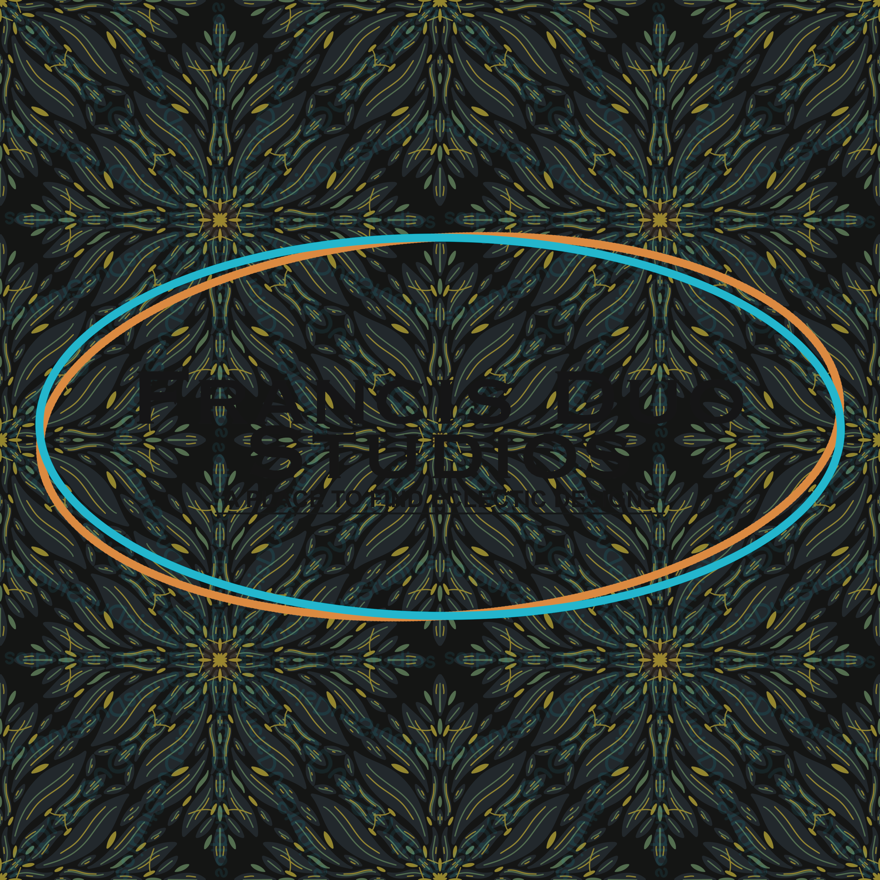 Dark Tones Green Black Leafy Flower|PNG|Instant Download|Repeat Pattern|Seamless Design|Digital Clipart|Hand Drawn