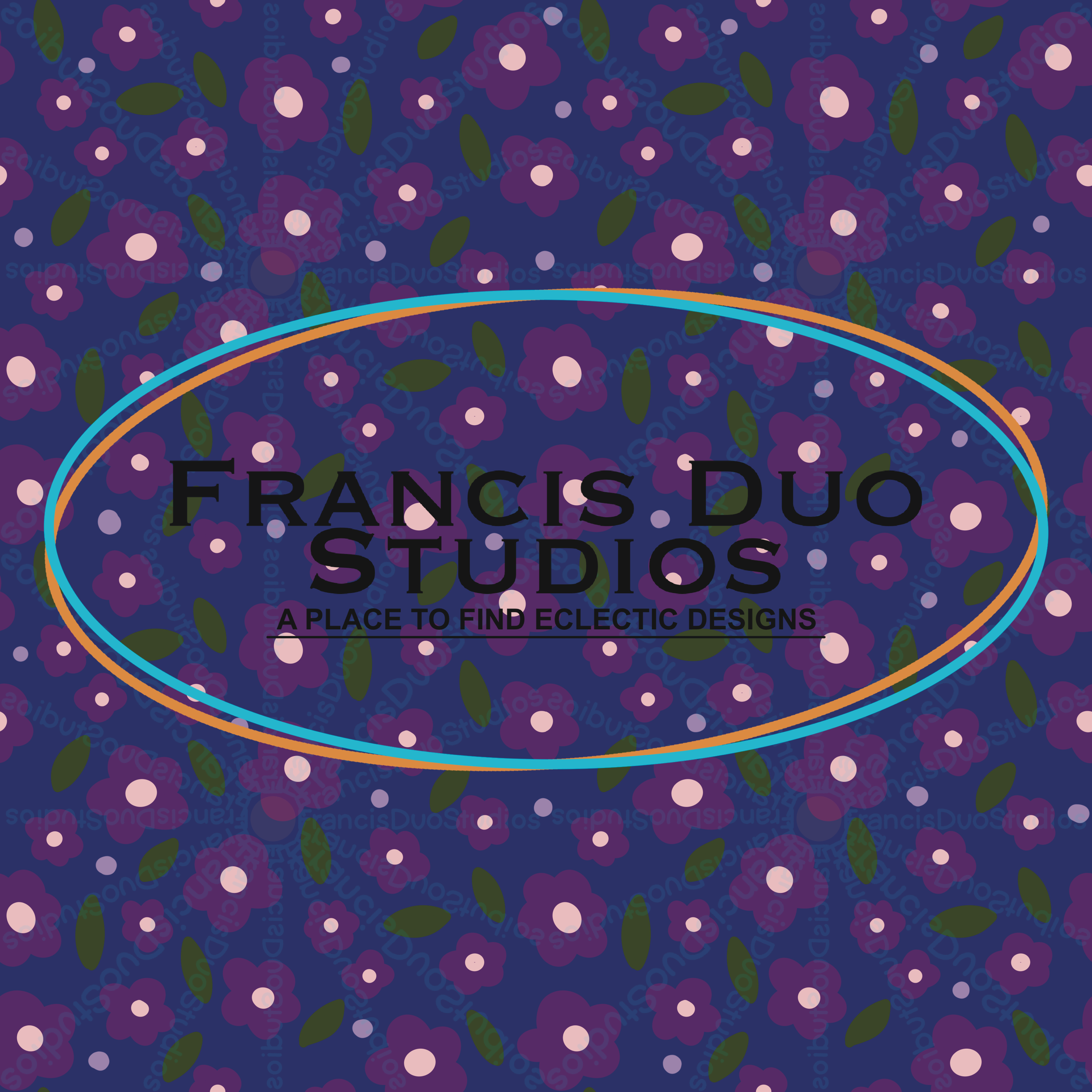 Purple Flowers Purple Background|PNG|Instant Download|Repeat Pattern|Seamless Design|Digital Clipart|Hand Drawn