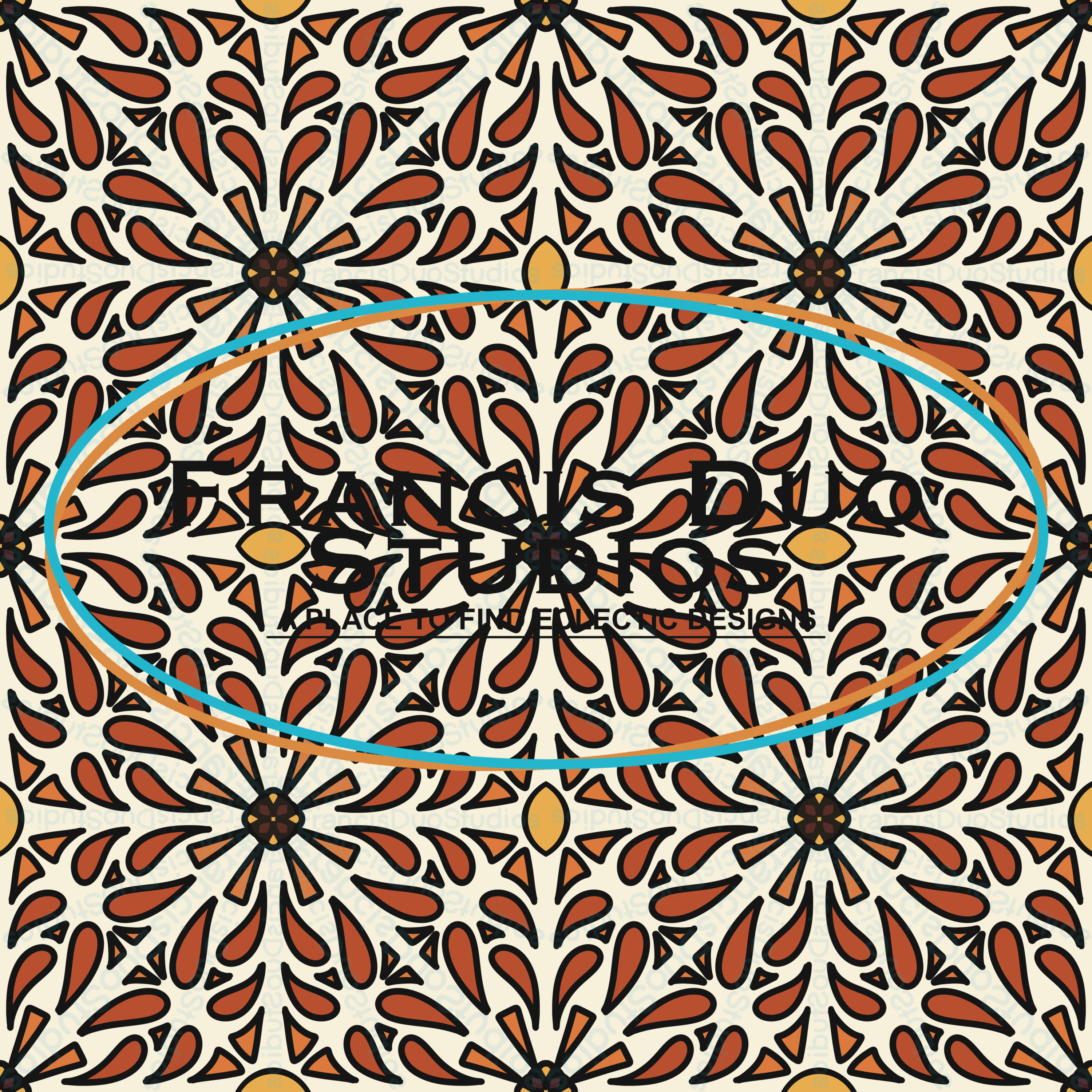 Fall Petal Flowers Orange Brown Cream|PNG|Instant Download|Repeat Pattern|Seamless Design|Digital Clipart|Hand Drawn