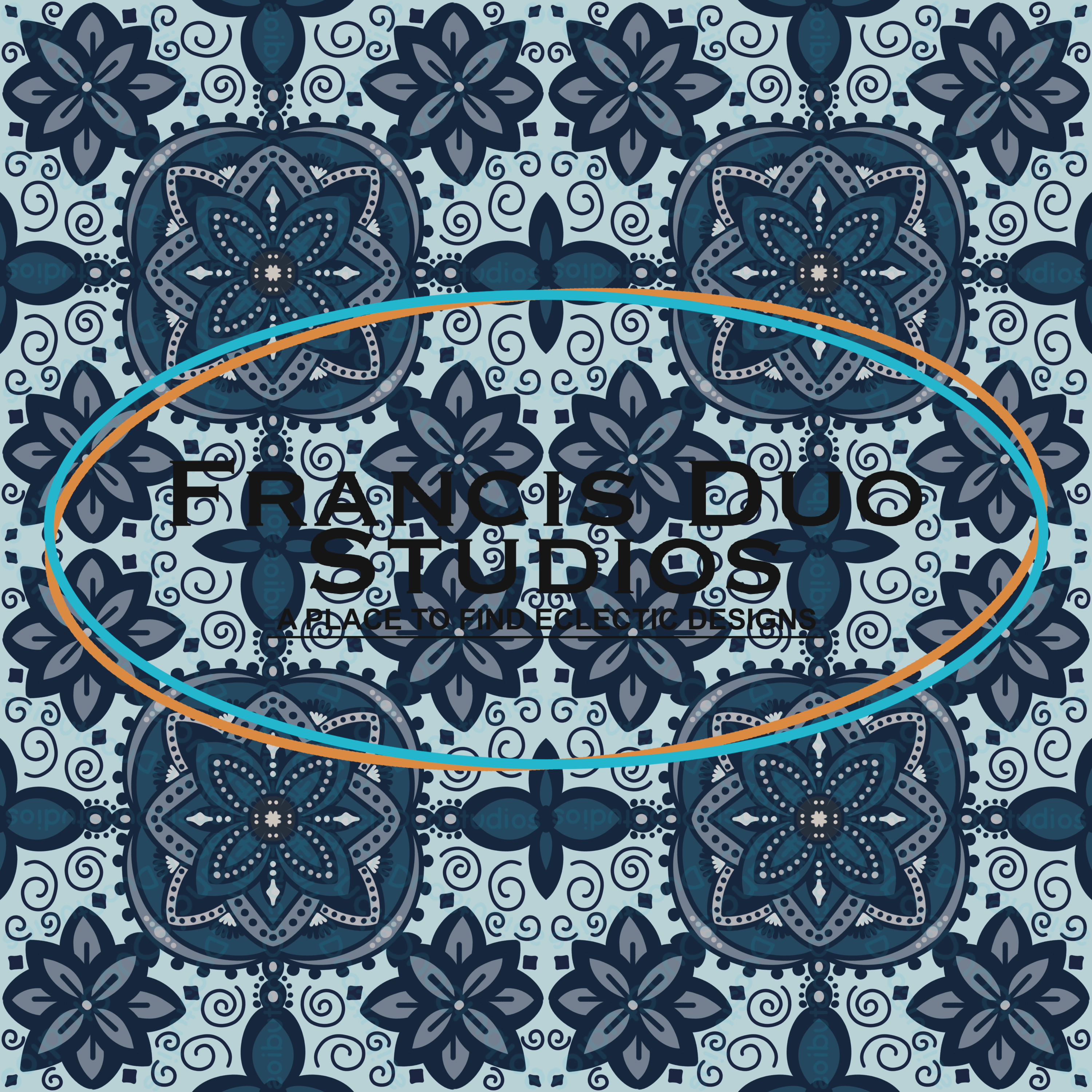 Blue Floral|PNG|Instant Download|Repeat Pattern|Seamless Design|Digital Clipart|Hand Drawn