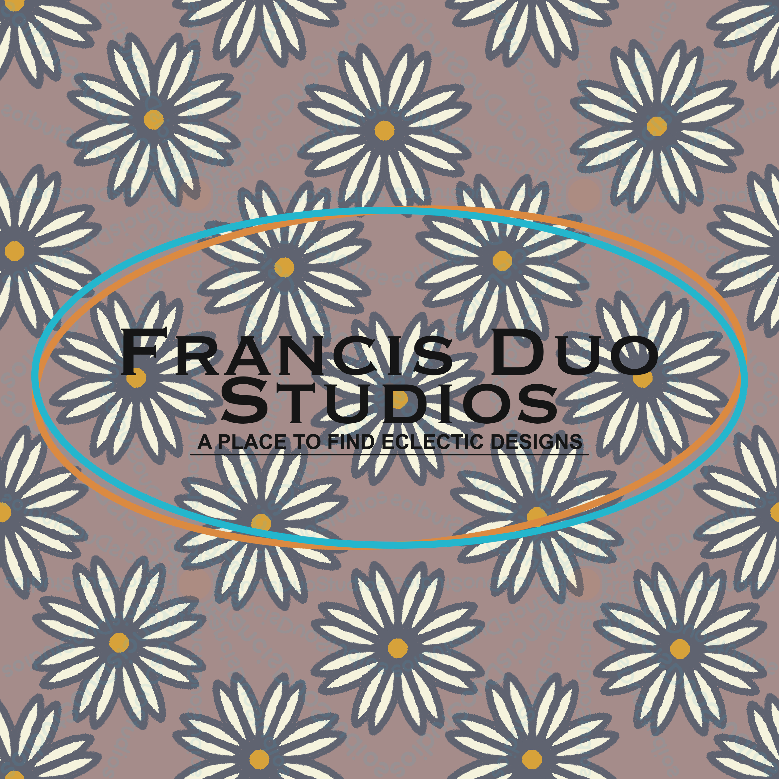 Daisy Floral Mauve|PNG|Instant Download|Repeat Pattern|Seamless Design|Digital Clipart|Hand Drawn