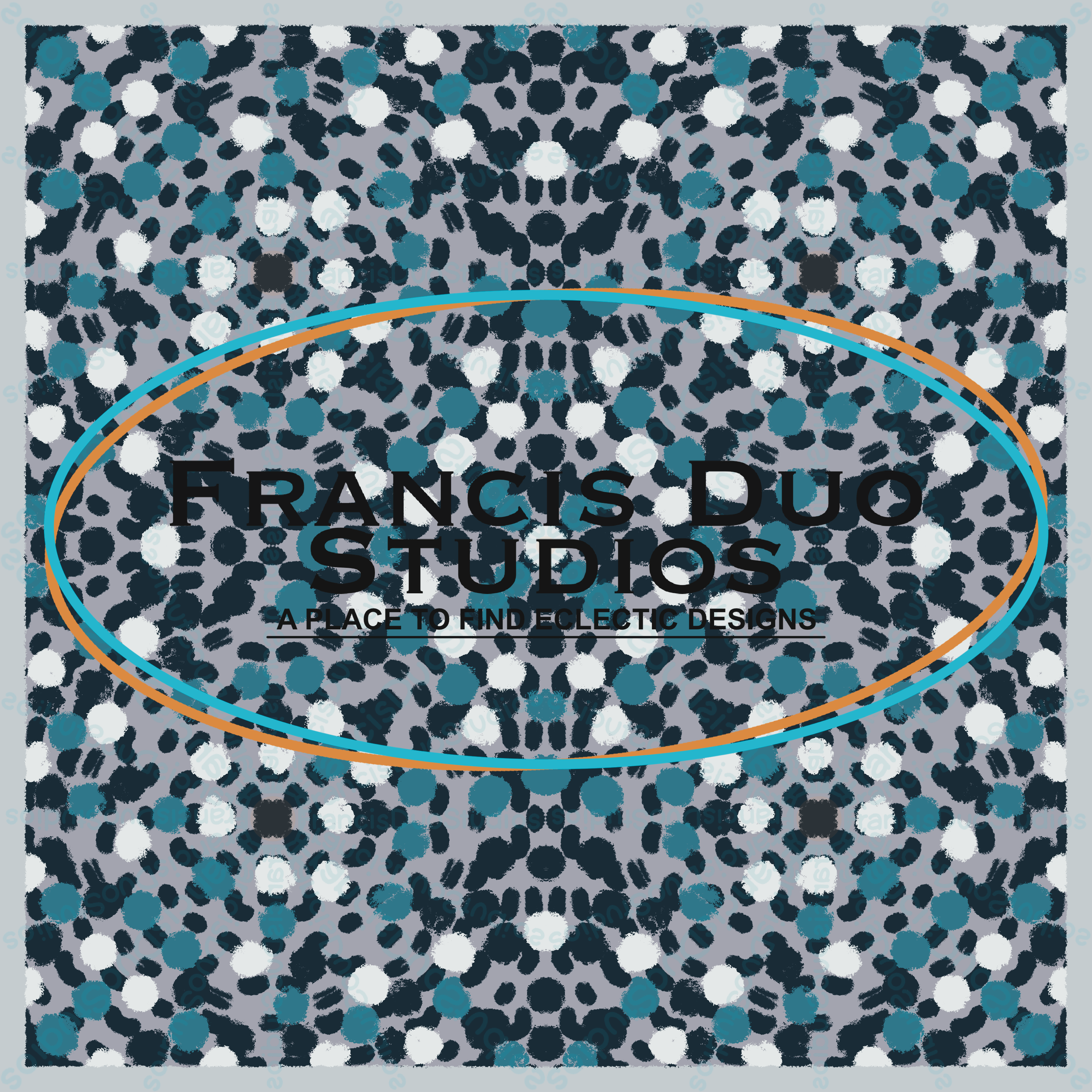 Blue White Gray Brush Strokes Polka-dots|PNG|Instant Download|Repeat Pattern|Seamless Design|Digital Clipart|Hand Drawn