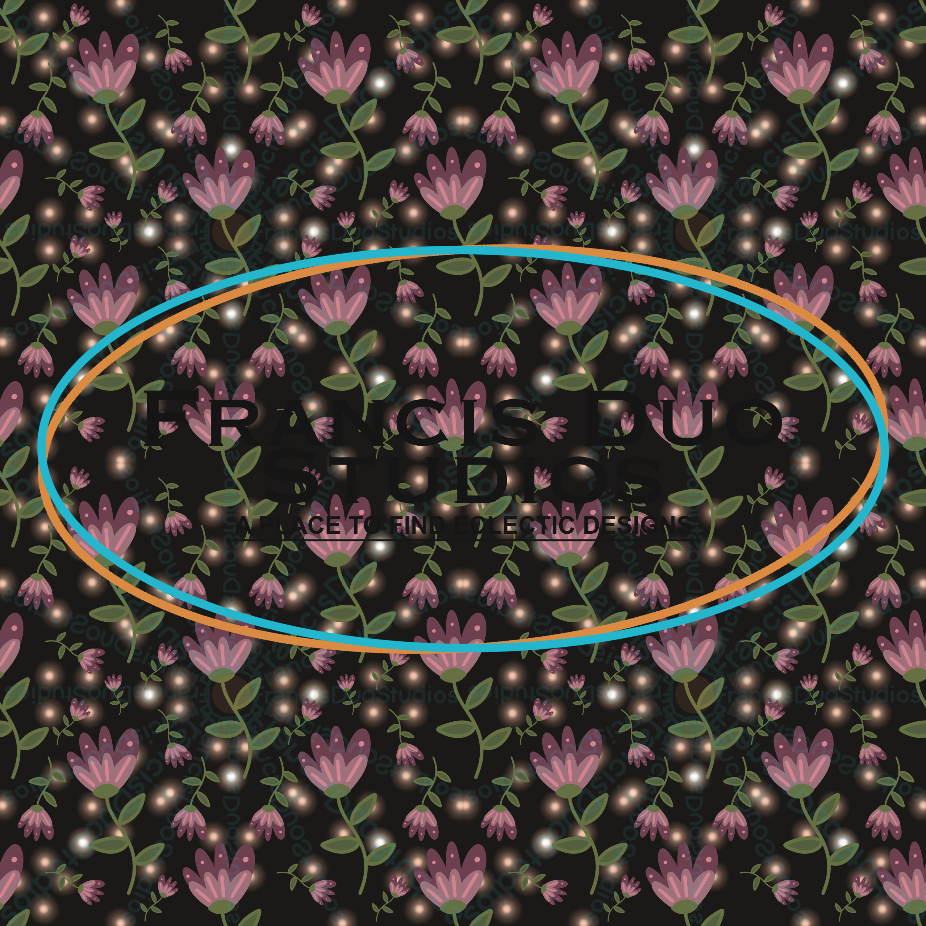 Pink Floral Shimmers Black Background|PNG|Instant Download|Repeat Pattern|Seamless Design|Digital Clipart|Hand Drawn